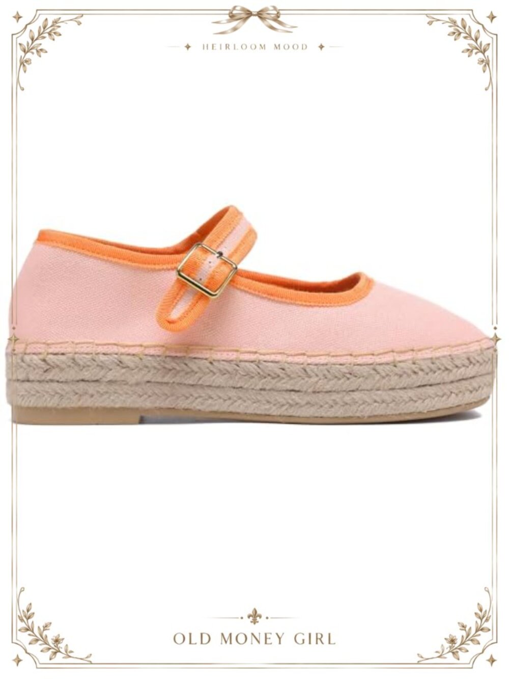 Womens Espadrille Mary Janes Platform Canvas Flats Closed Square Toe Buckle